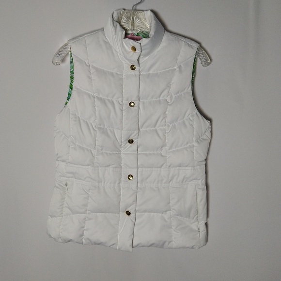 Lilly Pulitzer Jackets & Blazers - Lilly Pulitzer KATE Puffer Vest White Down Size Sm